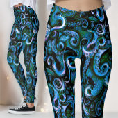 Collants Tentacules de Pieuvre Bleus et Verts