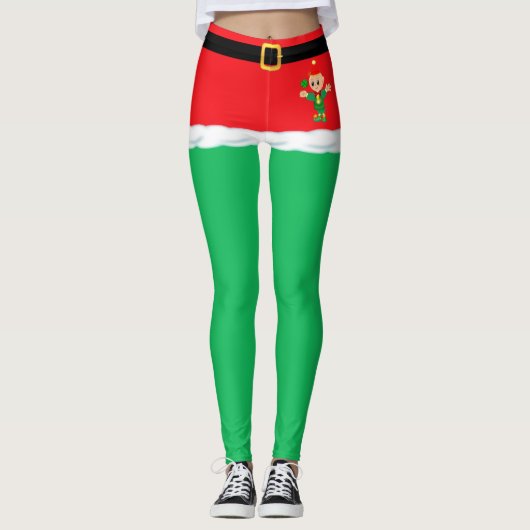 collants vert elf de Noël (Devant)