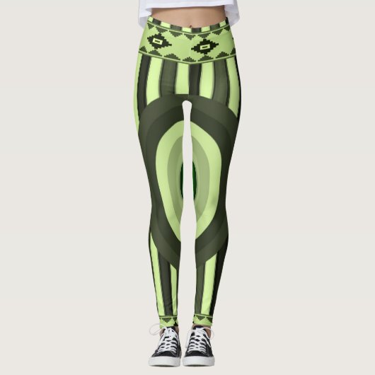 collants verts noirs pour femmes (Devant)