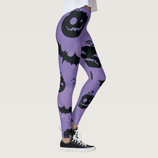 Collants violets d'Halloween avec créatures booo (Droite)