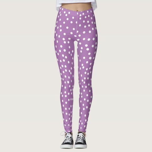 Collants violets mignons et soignés à pois (Devant)