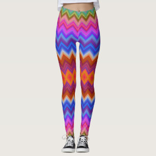 Collants vivement colorés avec un motif zigzag aud