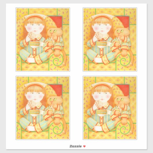 COLLATION DU COUCHER 14" (4 Petits) Autocollant vi (Feuille)