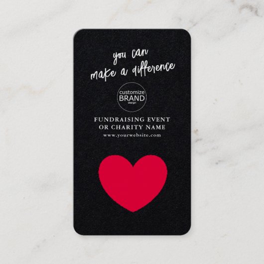Collecte de fonds Charity Event Black Logo Carte p (Devant)