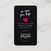 Collecte de fonds Charity Event Black Logo Carte p (Dos)