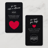 Collecte de fonds Charity Event Black Logo Carte p (Devant / Derrière)