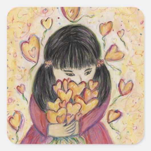 Collecte des coeurs d'amour Art autocollants perso (Devant)