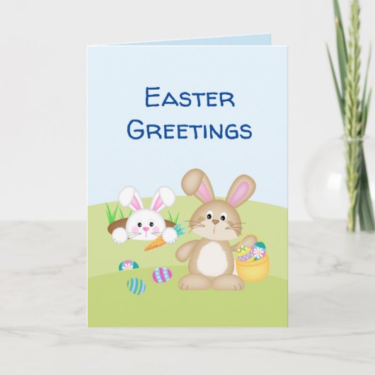 Collecte des oeufs de Pâques Carte de voeux (Devant)