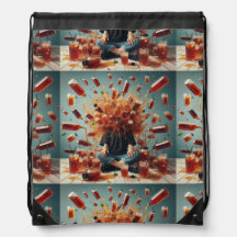 Collecte sociale et boissons colorées sac à dos