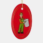 Collecteur de déchets masculins Ornement de Noël (Droite)