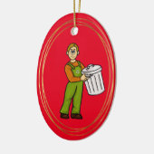 Collecteur de déchets masculins Ornement de Noël (Gauche)