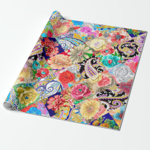 collectie bloemen cadeaupapier