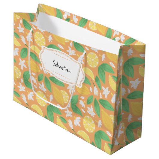 Collectie fruitmandje — Lemon Groot Cadeauzakje (Voorkant Gekanteld)