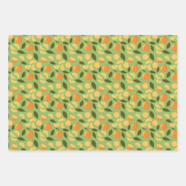 Collectie fruitmandje — Sinaasappels Inpakpapier Vel