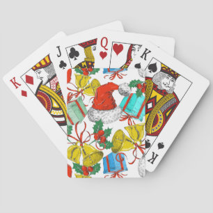 Collectie kerstmis pokerkaarten