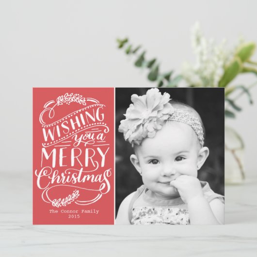 Collectie met kerstwensen feestdagenkaart (Staand voorkant)