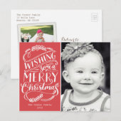 Collectie met kerstwensen feestdagenkaart (Voorkant / Achterkant)