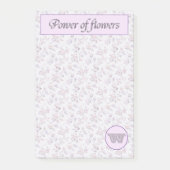 Collectie Monogram W vermogen bloemen (A-Z) Post-it® Notes (Voorkant)