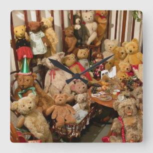 Collectie Old Teddy Bears Vierkante Klok