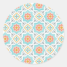 Collectie Patronen en clipart | Naadloos decoratie Ronde Sticker