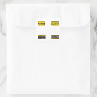 Collectie van 4 waarschuwingssignalen voor diwater vierkante sticker