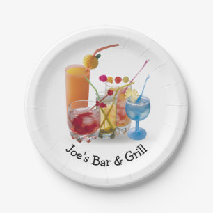 Collectie van bast-cocktails papieren bordje