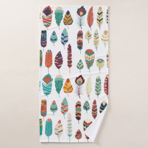 Collectie van boho -  etnische stammen trekken uit badhanddoek