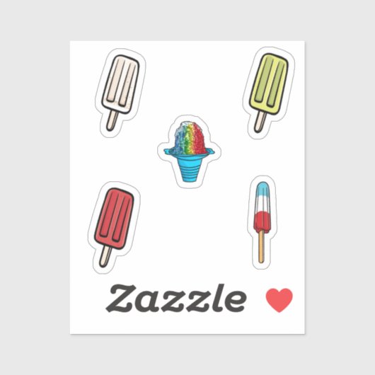 Collectie van consumptie-ijs sticker (Vel)
