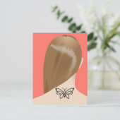 Collectie van damesnek Tattoo Art print nr. 2/10 Briefkaart (Staand voorkant)