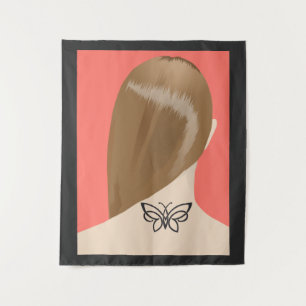 Collectie van damesnek Tattoo Art print nr. 2/10 Wandkleed