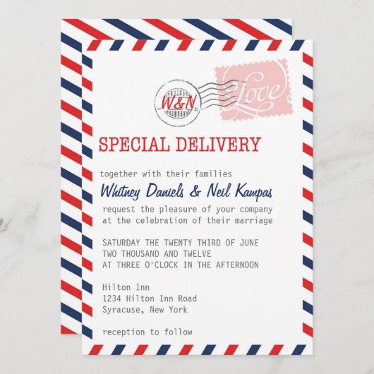 Collectie van de Rode Weddenschap Uitnodiging Post (Voorkant / Achterkant)