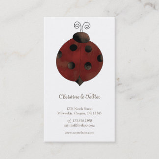 Collectie van de tuin Ladybug Visitekaartje