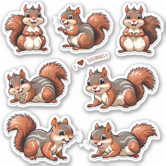 Collectie van eekhoorns Stickers (Voorkant)