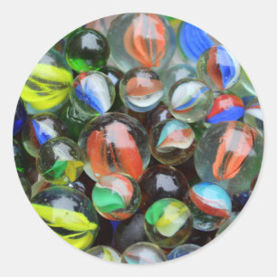 Collectie van glasscherven ronde sticker