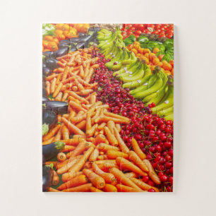 Collectie van groenten en fruit legpuzzel