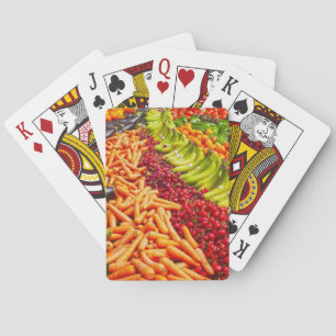 Collectie van groenten en fruit pokerkaarten