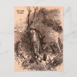 Collectie van het Ierse hongersnood-afbeelding voo Briefkaart