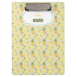 Collectie van het mandje voor fruit - ananassen klembord