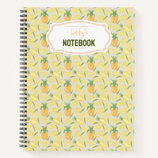 Collectie van het mandje voor fruit - ananassen notitieboek (Voorkant)
