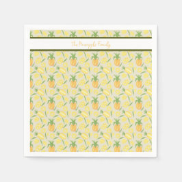 Collectie van het mandje voor fruit - ananassen servet