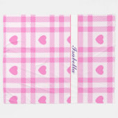 Collectie van het moderne roze hart fleece deken (Voorkant (Horizontaal))