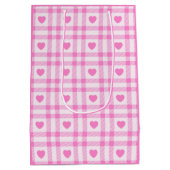 Collectie van het moderne roze hart medium cadeauzakje (Achterkant)