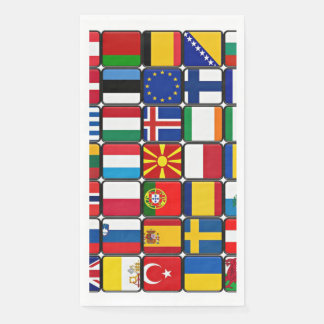 Collectie van internationale vlaggen, servet