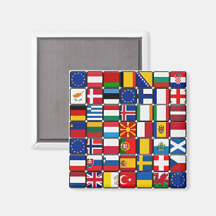 Collectie van internationale vlaggen, wereldvlagge magneet
