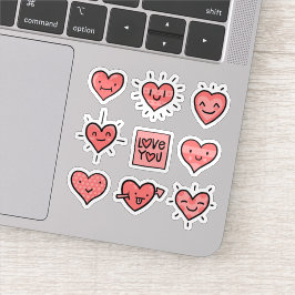 Collectie van Liefde Hart Stickers