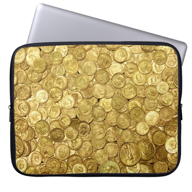 Collectie van oude goudmunten laptop sleeve (Voorkant)