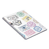 Collectie van paspoortzegels, geïsoleerd op wit. V Notitieboek (Rechterzijde)