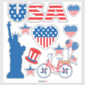 Collectie van patriottische elementen Vinyl Sticker (Vel)