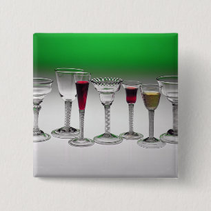 Collectie van wijnglazen met dragerstjes vierkante button 5,1 cm