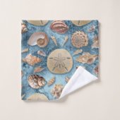Collectie van zeeschelpen bad handdoek (Wasdoekje)
